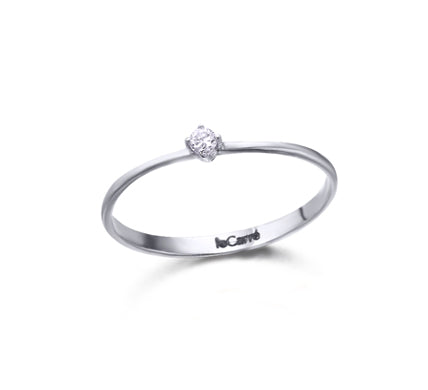 Weißgoldring mit Diamant LeCarré (GA008OB.17)