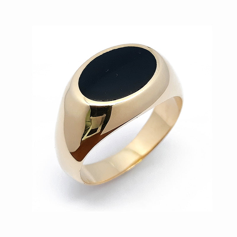 Herrenring, Gelbgold 585, mit Onyx (A001672)