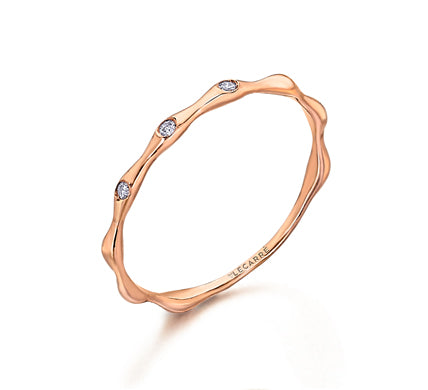 Bambus-Ring aus Rosegold & Diamanten LeCarré (GA110OR.17)