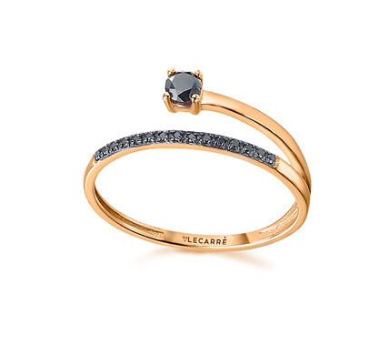 Nomad-Ring aus Roségold mit schwarzen Diamanten LeCarré (GA096OR.17)