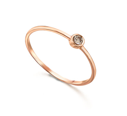 Solitär-Ring aus Roségold mit braunem Diamant LeCarré (GA014ORBR.15)