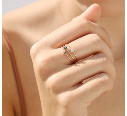 Mini-Rosetten-Ring aus Roségold mit Diamanten LeCarré (GA102ORBR.17)