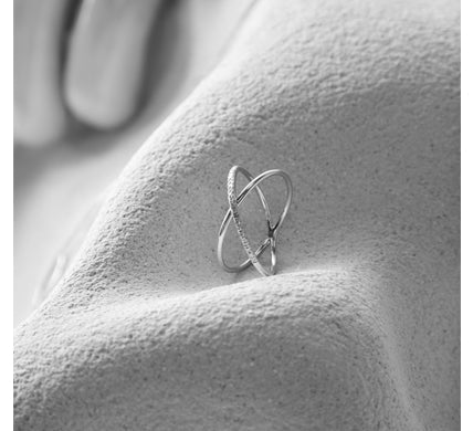 Gekreuzter Ring in Gold & Diamanten LeCarré (GA106OA.17)