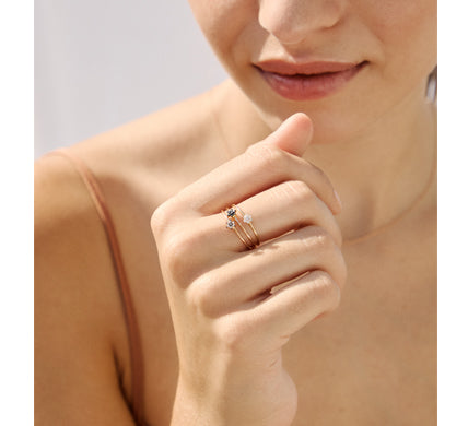 Mini-Rosetten-Ring aus Roségold mit Diamanten LeCarré (GA102ORBR.17)