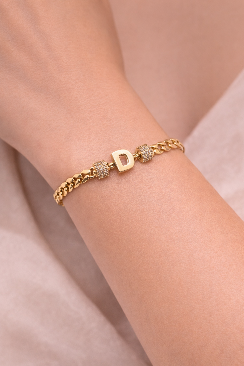 14 Karat Goldarmband mit Buchstabe D (585)