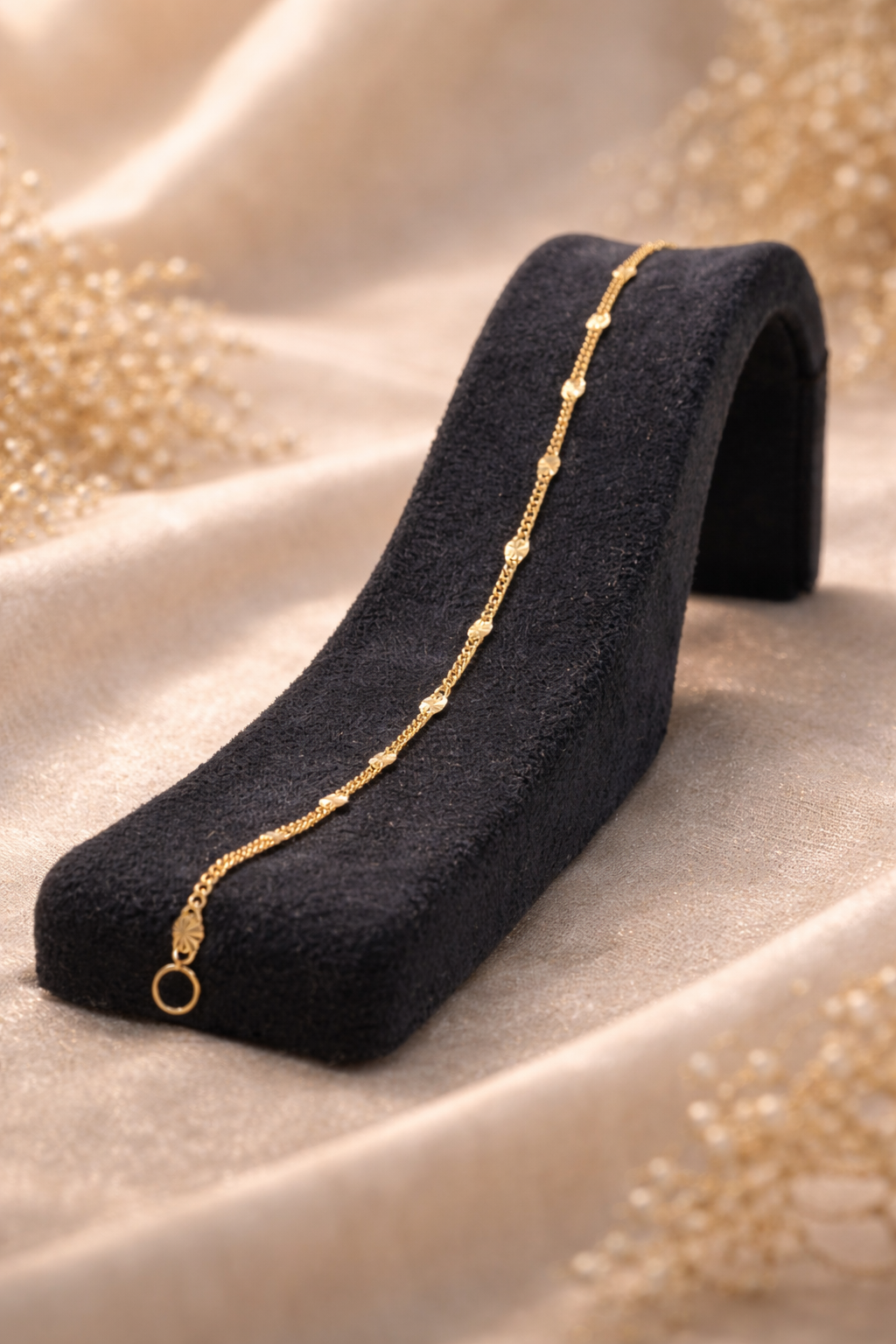 14 Karat Gold Armband mit Struktur-Elementen – Feines Damenarmband