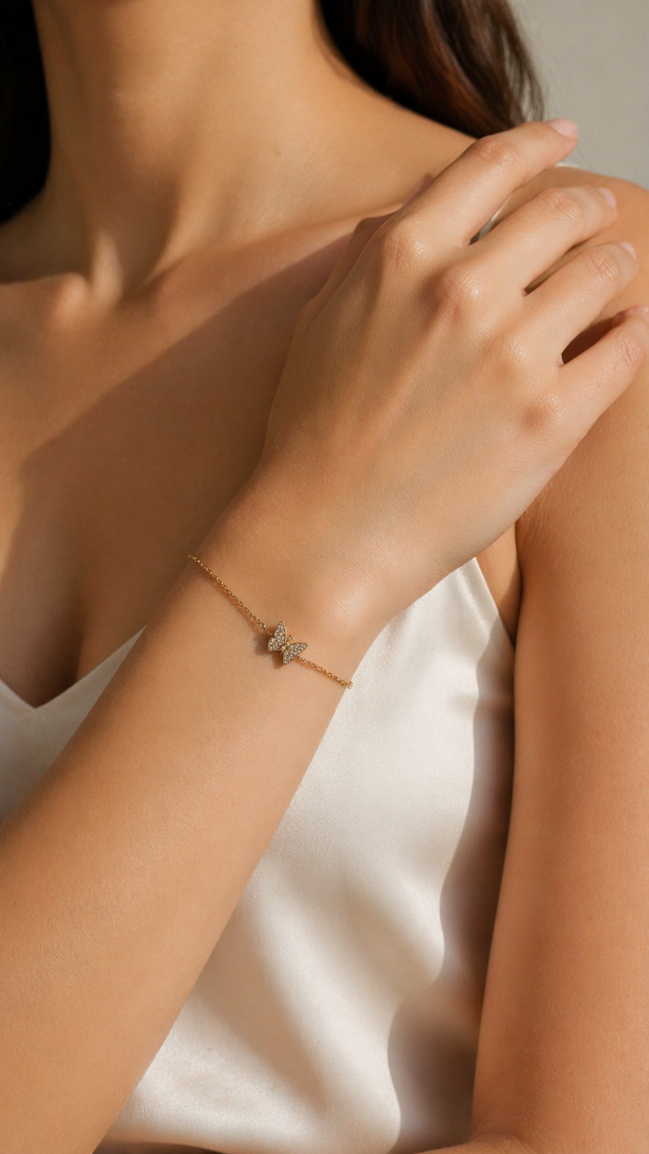 14 Karat Gold Armband mit Schmetterling