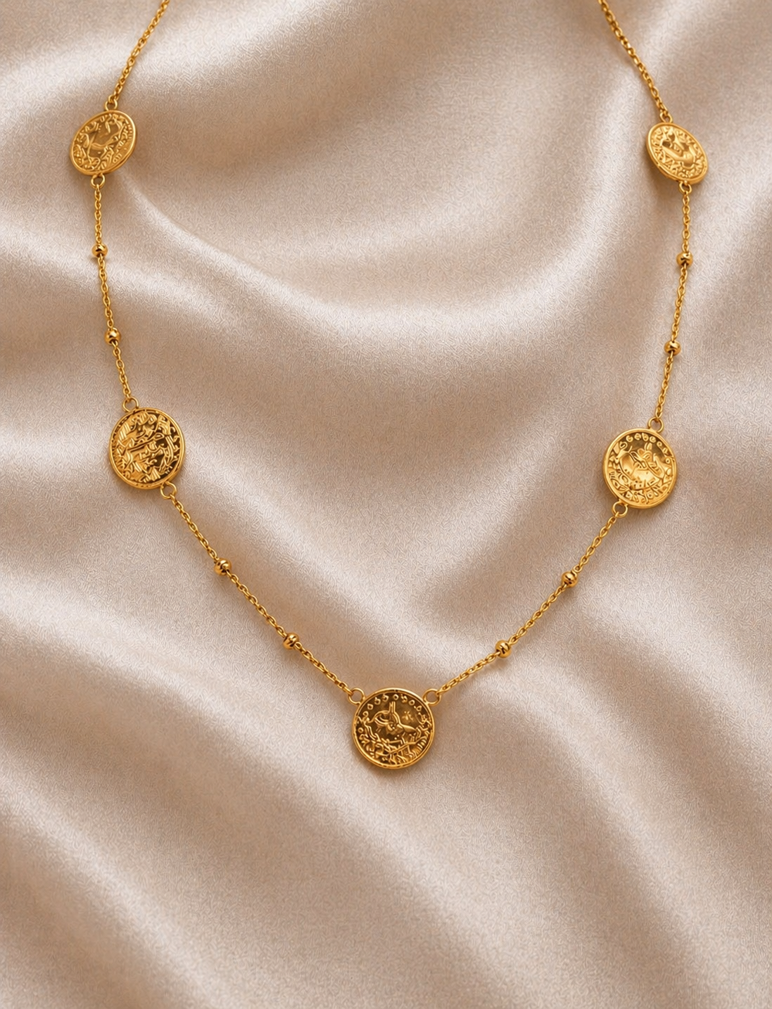 Zeitlose Eleganz 22K Gold Münz-Halskette