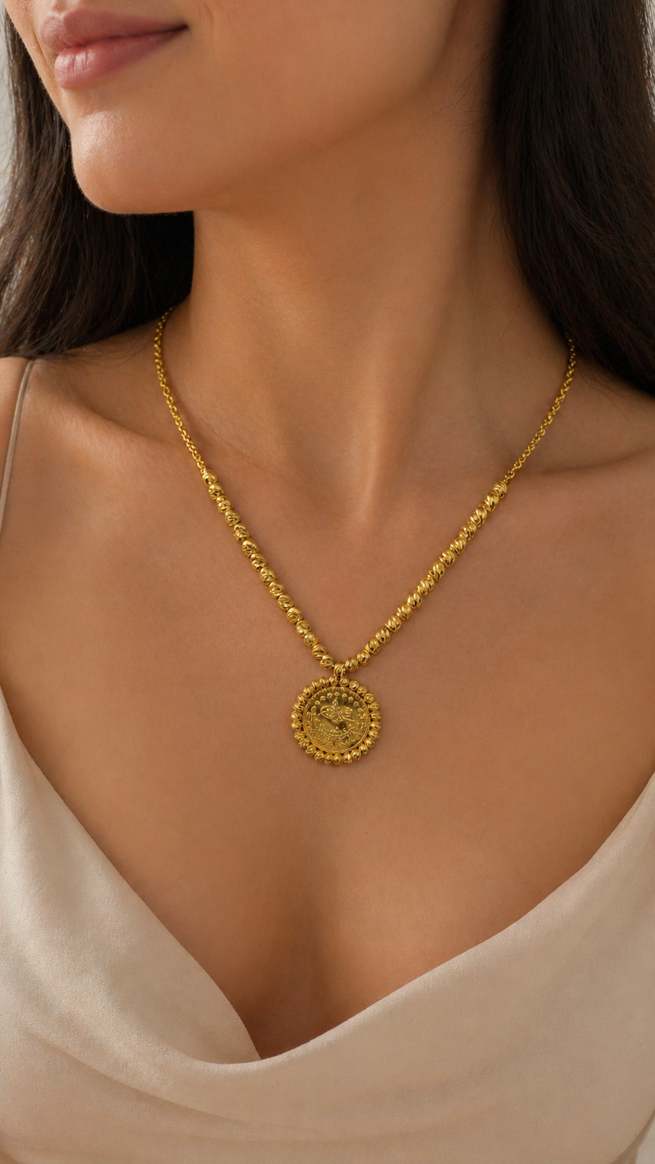 22 Karat Gold Halskette mit Münzanhänger