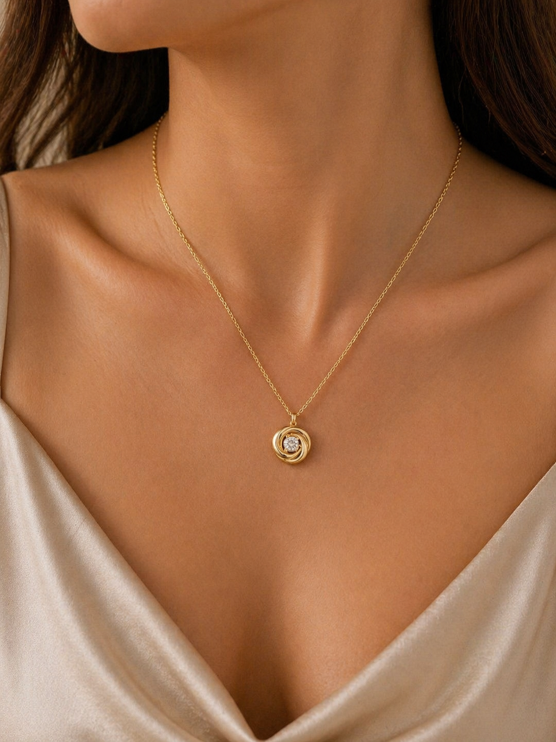 Elegante 14 Karat Gold Halskette mit Anhänger – Fein & Zeitlos