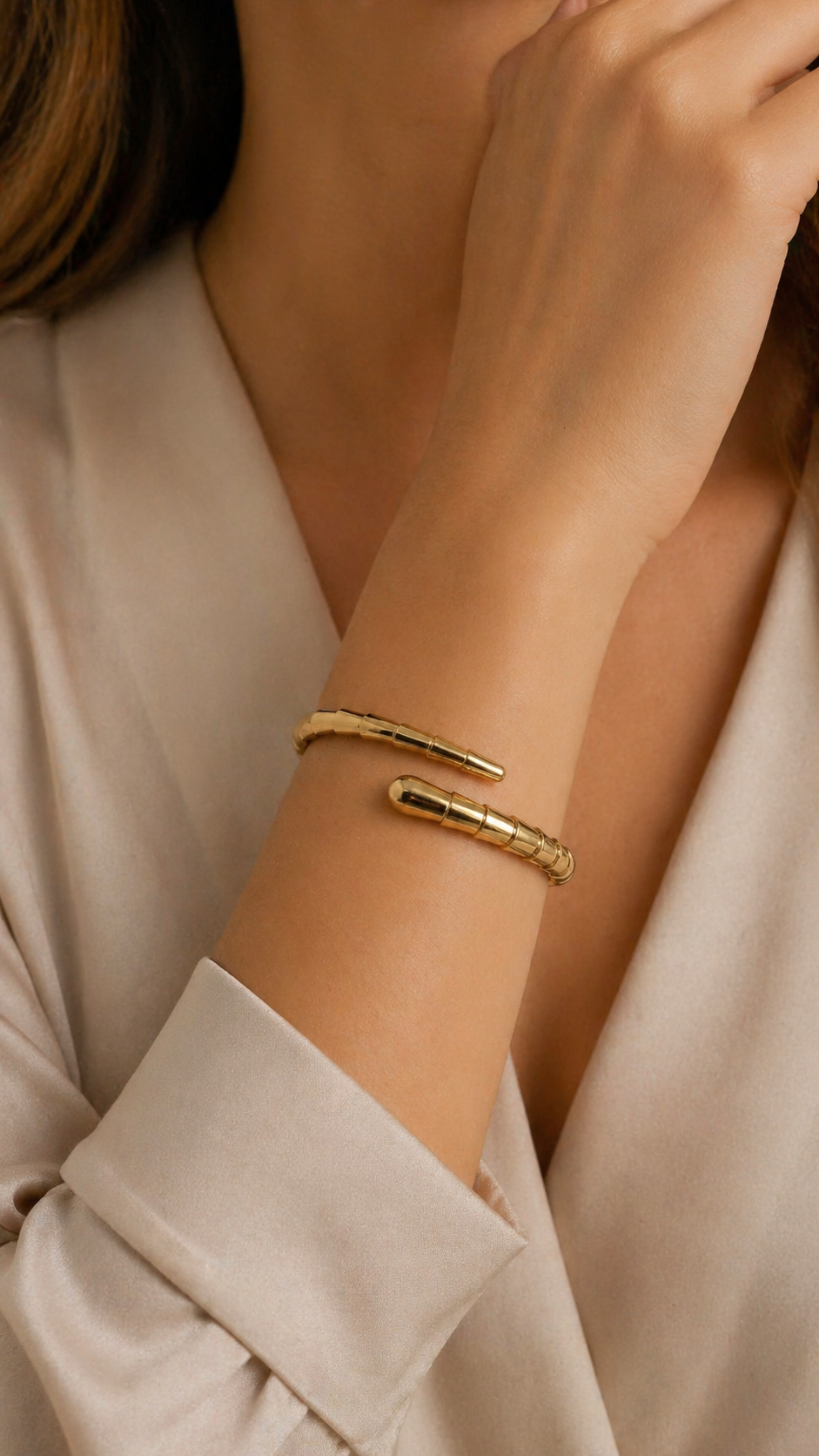 14 Karat Gold Armreif – Eleganter offener Armreif