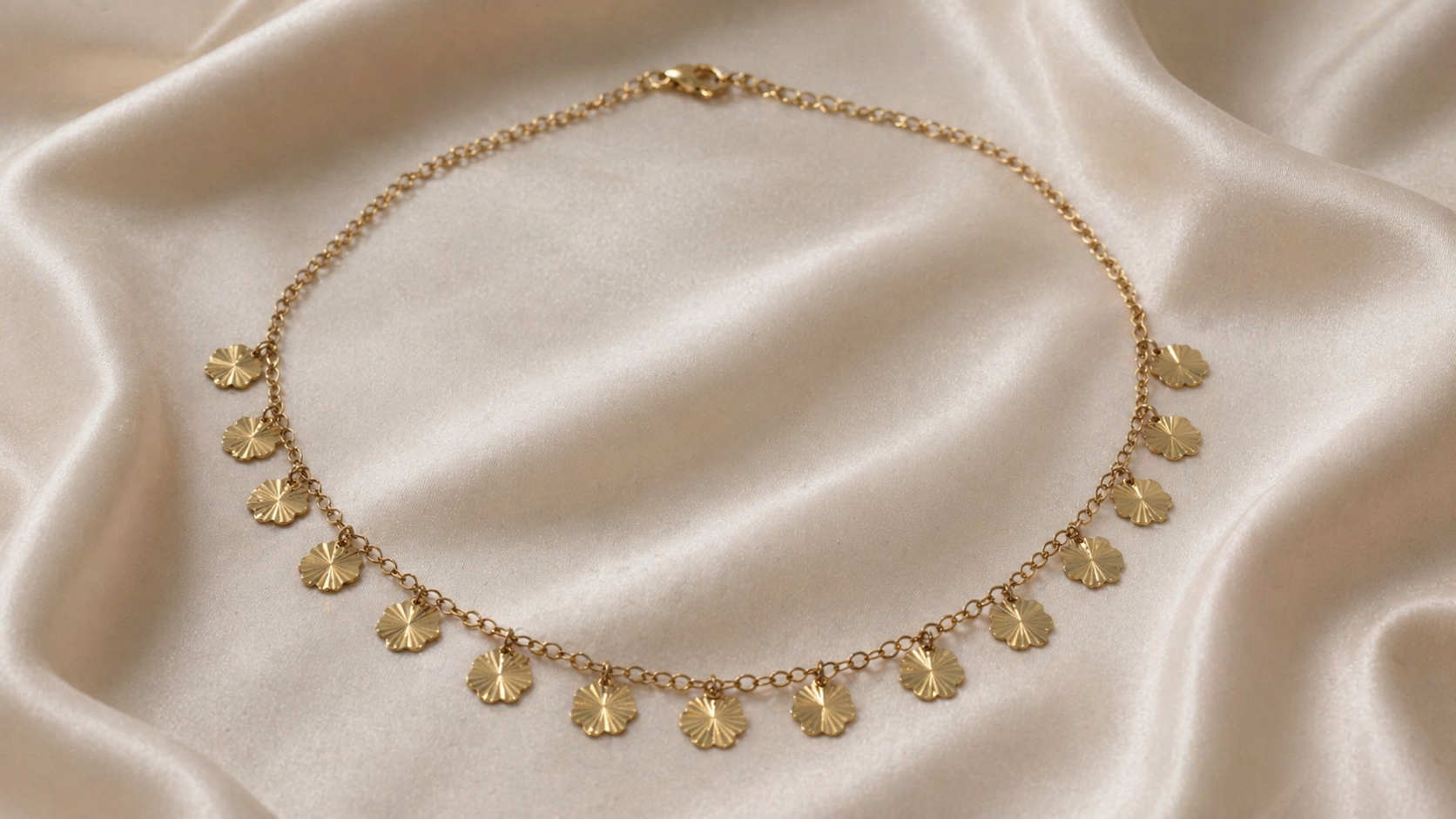 14 Karat Goldene Münz-Kette