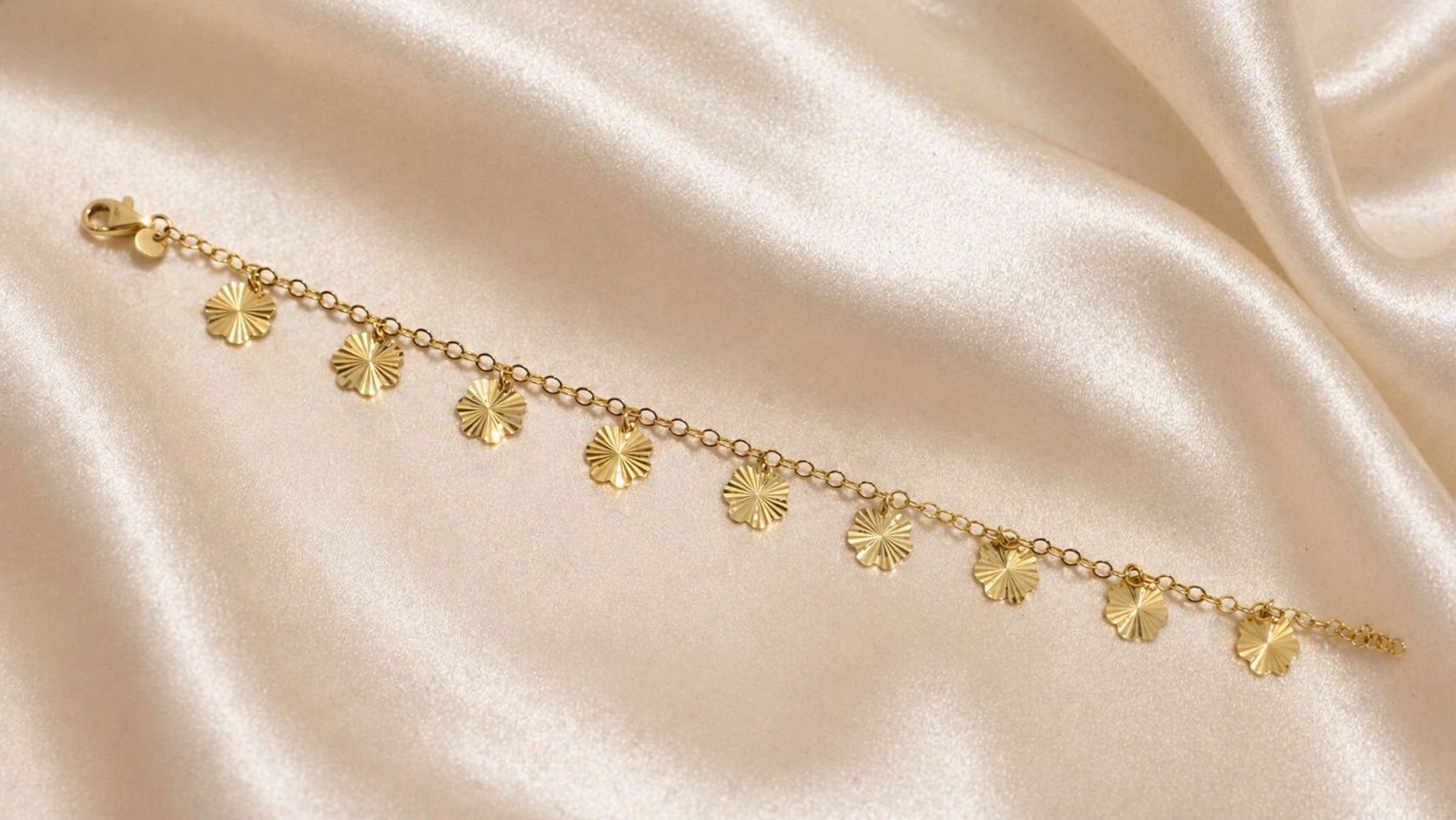 14 Karat Goldenes Münz-Armband