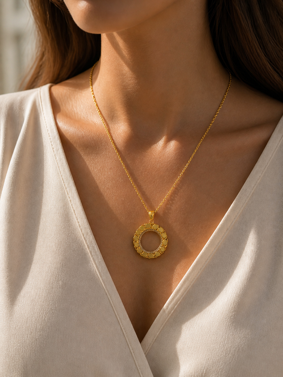 Münzanhänger Halskette 14K Gold (585) – 50 cm – (für eine Halb-Goldmünze)