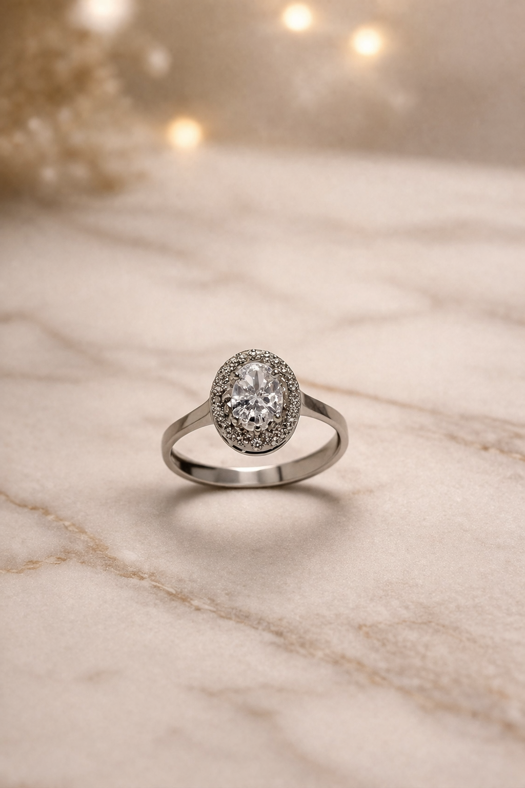 Eleganter Damenring aus 585 Weißgold (14 Karat)