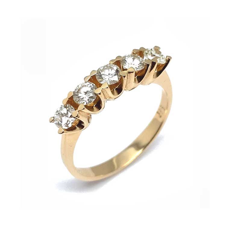 Damenring, Gelbgold 585, mit 0,69 ct Diamanten (DR021)