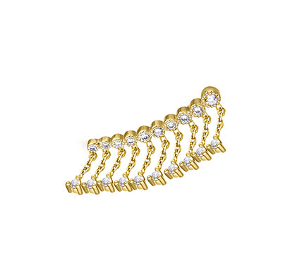 Earcuff Gold & Diamanten mit kleinen Kettchen LeCarré (GB180OA.00)