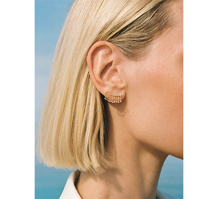 Earcuff Gold & Diamanten mit kleinen Kettchen LeCarré (GB180OA.00)