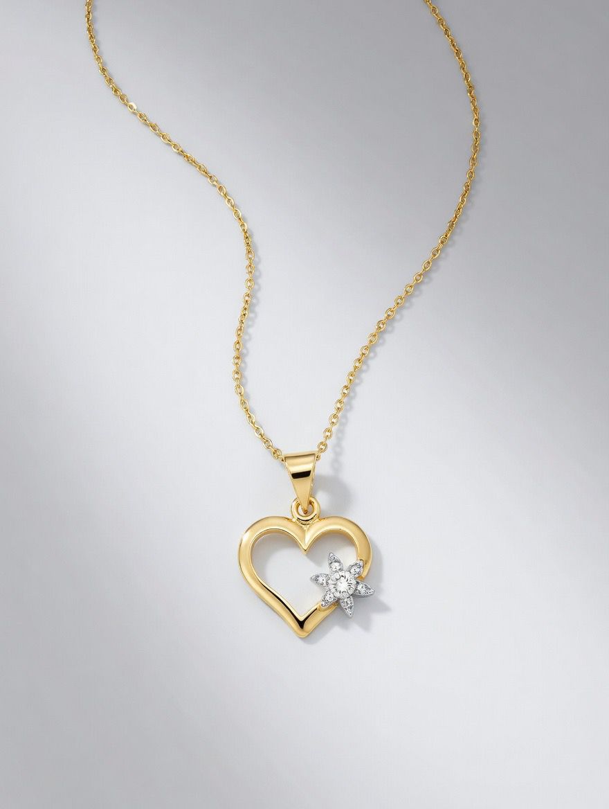 Feiner Gold Anhänger Herz mit Kette – eleganter Schmuck aus 14 Karat Gold