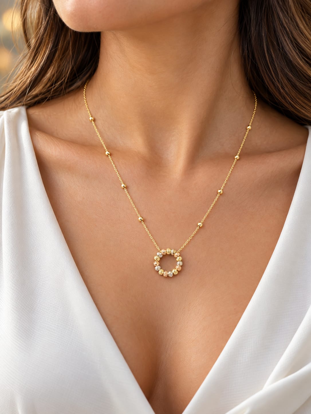 Luna Halskette- Farbe – 14 Karat Echtgold (585)