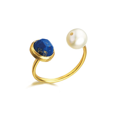 Ring mit Perle und Lapislazuli LeCarré (LA073ZA.SM)